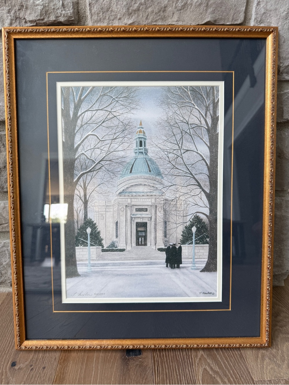 Framed print, signed, limited edition print of the Navy Chapel.